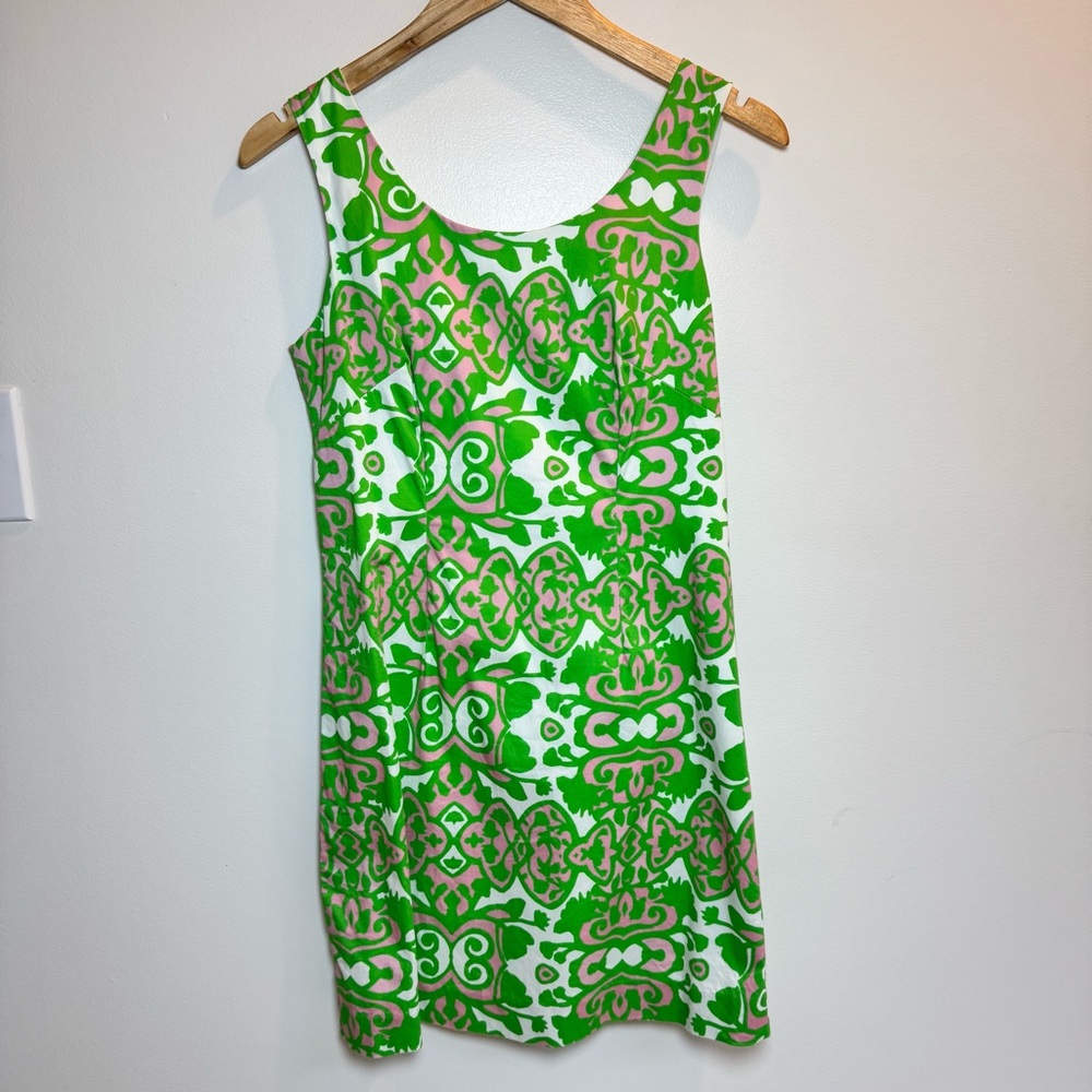 Kaeli Smith Annie Shift Dress Size 8 Pink Green Preppy Golf Tennis Golf